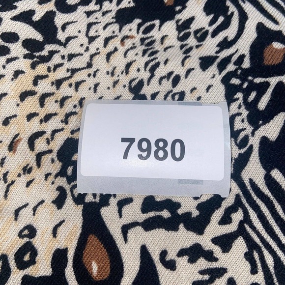 Chicos Cardigan Womens 0 Beige Cheetah Print Pull On Long Sleeve Business Casual - Picture 12 of 12